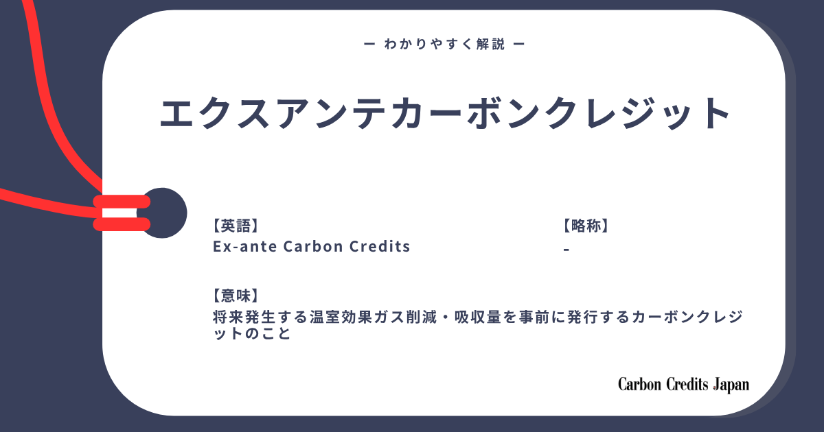 「エクスアンテカーボンクレジットとは？詳しくてわかりやすい用語解説｜What Are Ex-ante Carbon Credits?」のアイキャッチ画像