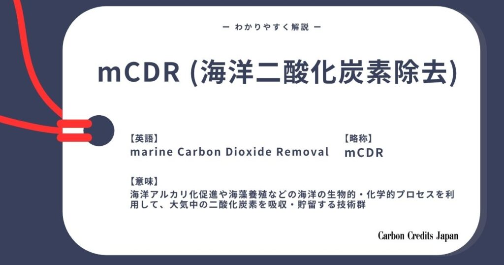 mCDR（海洋二酸化炭素除去）とは？わかりやすく解説｜What Is Marine Carbon Dioxide Removal (mCDR)?