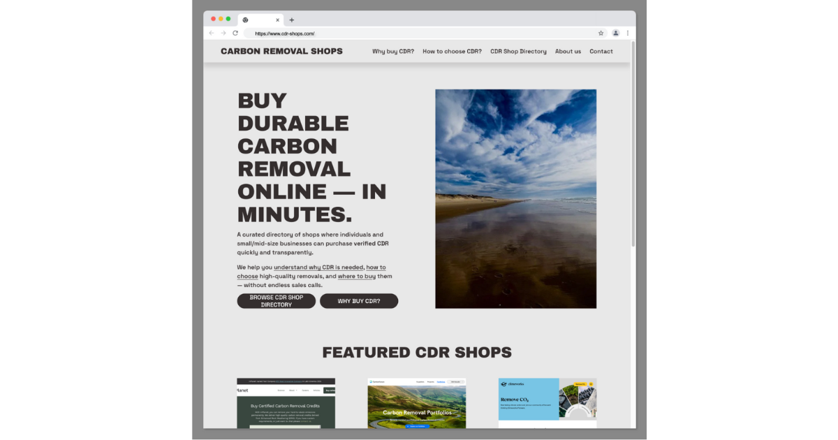 「クレカで簡単決済　カーボンクレジット購入サイト「cdr-shops.com」始動」のアイキャッチ画像