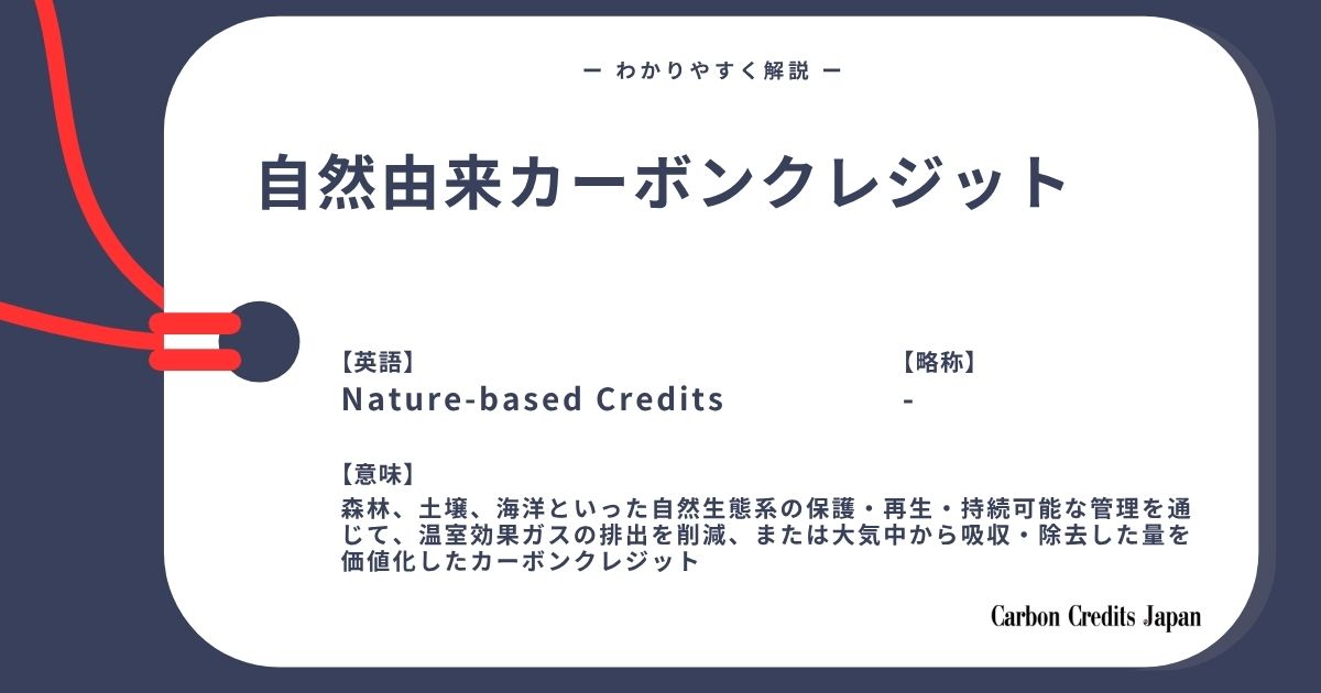 「自然由来カーボンクレジットとは？わかりやすく解説｜What Are Nature-based Carbon Credits?」のアイキャッチ画像