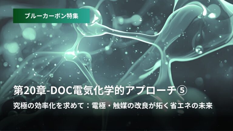 ブルーカーボン特集:第20章-DOC電気化学的アプローチ  ⑤究極の効率化を求めて:電極・触媒の改良が拓く省...