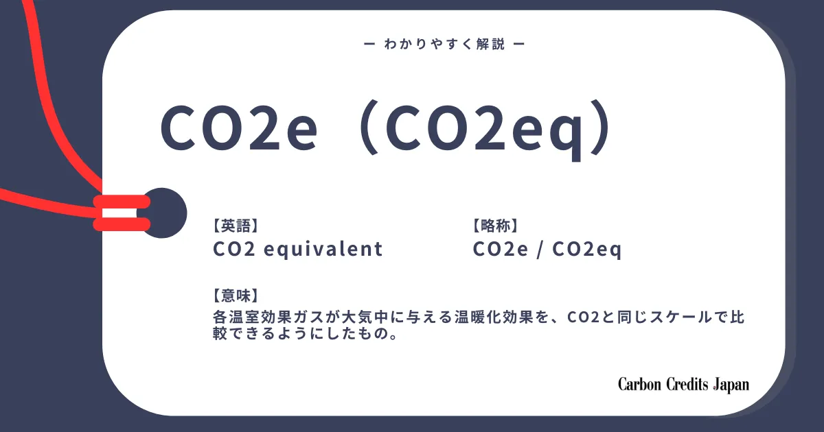 「CO2e (CO2eq)とは?わかりやすく解説|What is CO2e or CO2eq (CO2 equivalent)?」のアイキャッチ画像
