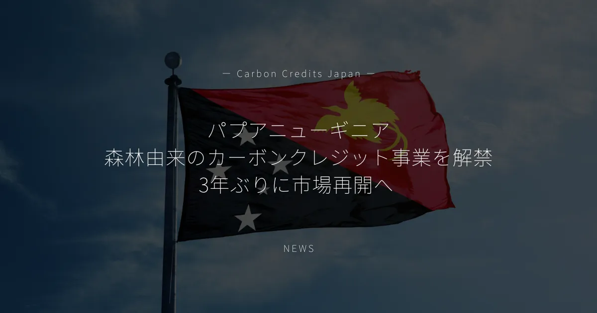 「パプアニューギニア、森林由来のカーボンクレジット事業を解禁　3年ぶりに市場再開へ」のアイキャッチ画像