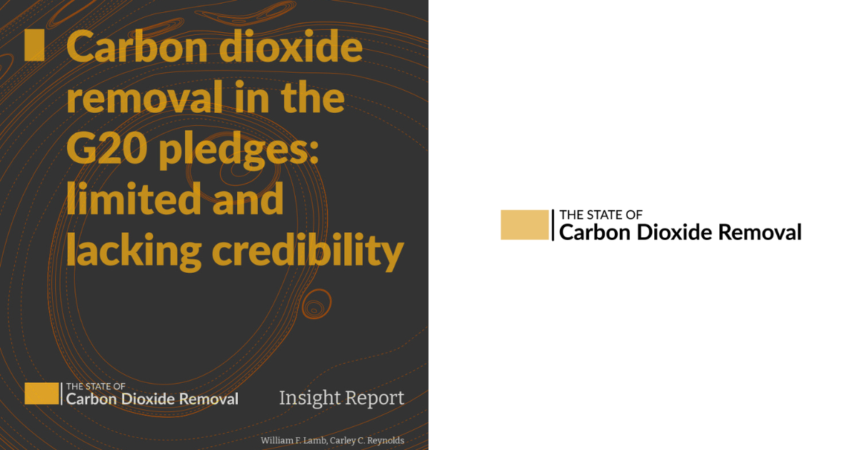 「G20のCO2除去目標は遅れている　オックスフォード大学研究者らが主要国の約束、排出削減補完策として不十分と指摘」のアイキャッチ画像